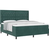vidaXL Box spring krevet Tamnozelena 180 x 200 cm Baršun - Tamnozelena 180 x 200 cm Kristal s dugmadima | shoptok.hr