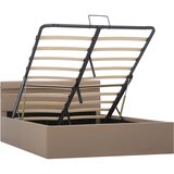  The Living Store Dvižni posteljni okvir LED kapučino umetno usnje 120x200 cm - Posteljni Okvir, (21454870) | Shoptok.si