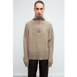 VATKALI Turtleneck Zipper Knit Sweater Cene