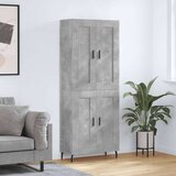 vidaXL Visoka komoda siva betona 69 5x34x180 cm od konstruiranog drva | shoptok.hr