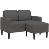 SOFA 2-sjed s ležaljkom u obliku slova L tamnosiva 125 cm lan | shoptok.hr