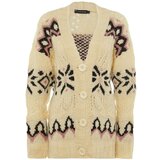 Trendyol Ecru Soft Textured V Neck Patterned Knitwear Knitwear Cardigan | Eponuda.ba