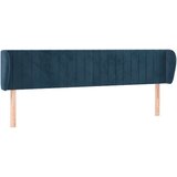  Vzglavje z ušesi temno modro 183x23x78/88 cm žamet | Shoptok.si