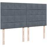 vidaXL Okvir kreveta s madracima tamnosivi 200x200cm baršunasti | shoptok.hr