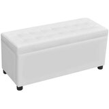 vidaXL tabure s prostorom za shranjevanje umetno usnje bele barve, (20755452) | Shoptok.si