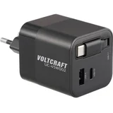 UC-45W002 USB punjač 45 W 1x USB-A, 2x USB-C® Power Delivery crna unutrašnje područje GaN, USB power delivery