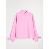 Sinsay Pamučna košulja s ukrasnim vezicama | shoptok.hr