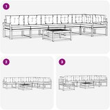  Set vanjskih sofa 7 kom. Bijela i bež Poliester | shoptok.hr