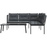  Set vrtnih sofa s jastucima crni od čelika i tekstilena | shoptok.hr