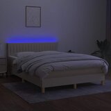  Krevet box spring s madracem LED krem 140x200 cm od tkanine | shoptok.hr