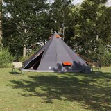 vidaXL družinski šotor tipi siv in oranžen za 12 oseb vodoodporen | Shoptok.si