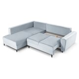 Cosmopolitan Design Svijetlo plava baršunasti sklopiva/s prostorom za odlaganje kutna garnitura (s lijevim kutom/u obliku slova L) Kyoto – | shoptok.hr