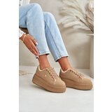 Boto Women's Insulated Sneakers On Chunky Sole With Gold Detail Brown Lotira | Shoptok.si