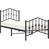Metalni okvir kreveta s uzglavljem i podnožjem crni 80 x 200 cm | shoptok.hr