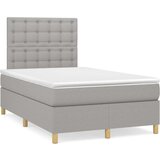  Krevet s oprugama i madrac svjetlosivi 120 x 200cm od tkanine | shoptok.hr