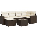 vidaXL 7-dijelni set vrtnih sofa od poliratana s jastucima smeđi | shoptok.hr