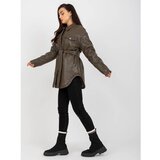 Fashion Hunters Khaki down winter jacket in eco leather | shoptok.hr