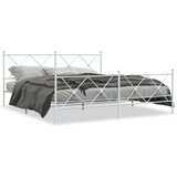 Furnova Kovinski posteljni okvir z vzglavjem in vznožjem bel 180x200 cm, (21935475) | Shoptok.si