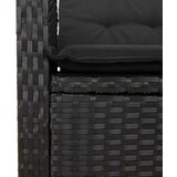  Vrtni naslonjač s jastucima crni od poliratana Crna 105 x 66 x 93 cm | shoptok.hr