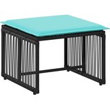  Set vanjskog namještaja 11 pcs Crna i Tirkizna poliratan | shoptok.hr