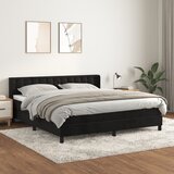 vidaXL Box spring postelja z vzmetnico črna 160x200 cm žamet Cene