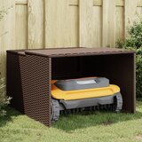 vidaXL Garaža za robotsko kosilnico rjava 86x90x52/57 cm poli ratan | Shoptok.si