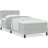 vidaXL Box Spring Krevet s Madracem Svjetlosiva Jednokrevetna Baršun Cijene