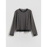 Reserved Obična mrežasta bluza - tamnosivo | shoptok.hr