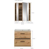 MID.YOU Kopalnica Z Umivalnikom Ice, Barva Hrasta, 2-Delna | Shoptok.si