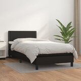 The Living Store Box spring postelja z vzmetnico črn 100x200 cm umetno usnje - Box Spring Postelja, (21521305) Cene