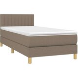  Krevet box spring s madracem LED smeđesivi 100x200 cm tkanina | shoptok.hr