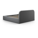 Windsor & Co Sofas Siva oblazinjena zakonska postelja s prostorom za shranjevanje z letvenim dnom 200x200 cm Juno – | Shoptok.si
