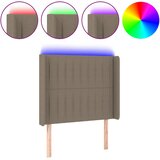  LED uzglavlje smeđesivo 103 x 16 x 118/128 cm od tkanine | shoptok.hr