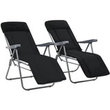 Maison Chic Zložljivi Vrtni Stoli - Stol za vrti z blazino 2 kosa črne barve JS3379, (21875982) | Shoptok.si