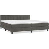 The Living Store Box spring postelja z vzmetnico temno siva 200x200 cm žamet - Box Spring Postelja, (21489118) | Shoptok.si