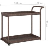 vidaXL Barski voziček rjav 100x45x83 cm poli ratan | Shoptok.si