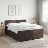  Boxspring krevet s madracem Tamno smeđa 160 x 200 cm Tkanina - Tamno smeđa 160 x 200 cm Dizajn s rombovima Cijene