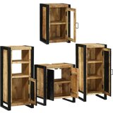 vidaXL Komplet pohištva za kopalnico 4 pcs Rjava Masiven les manga | Shoptok.si