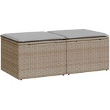 Maison Chic Seti vrtnega pohištva - Vrtna garnitura - Vrtni pohištvo set z blazinami 2-delna bež ratan/akacija, (21797698) | Shoptok.si