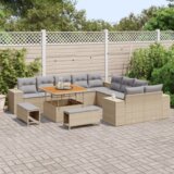  Set od 13 dijelova vrtnih sofe s jastucima bež poli ratan akacija | shoptok.hr