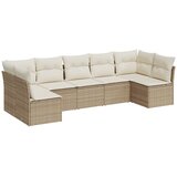  The Living Store Vrtna sedežna garnitura 7-delna z blazinami bež poli ratan - Vrtna Sedežna Garniture, (21451708) | Shoptok.si