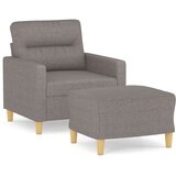  Fotelja s tabureom smeđesiva 60 cm od tkanine | shoptok.hr
