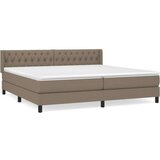  Krevet s oprugama i madracem smeđesivi 200x200 cm od tkanine | shoptok.hr