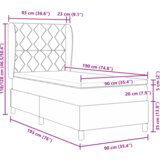 Box Spring Krevet s Madracem Tamnoplavi 90x190 cm Baršun | shoptok.hr