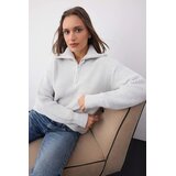TRENDYOLMILLA ženski duks Twoaw26Kz001800, Svetlo Siva-Gray | Eponuda.com