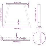  Noge za blagovaonski stol A-oblika 2 kom Bijele 100 x (72-73) cm Čelik | shoptok.hr