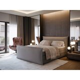 MID.YOU postelja boxspring 180 cm x 200 cm , tekstil srebrne barve | Shoptok.si