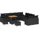  Sjedeća garnitura za vrt s jastukom 13 pcs Crna Poli ratan | shoptok.hr