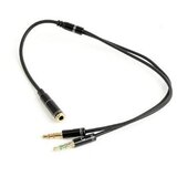 Gembird audio adapter za slušalice 2×3,5mm 3pin to 1x 3,5 mm 4pin metal connector (mic/slušalice), CCA-418M Cijene