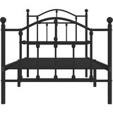  Metalni okvir kreveta uzglavlje i podnožje crni 90 x 200 cm | shoptok.hr